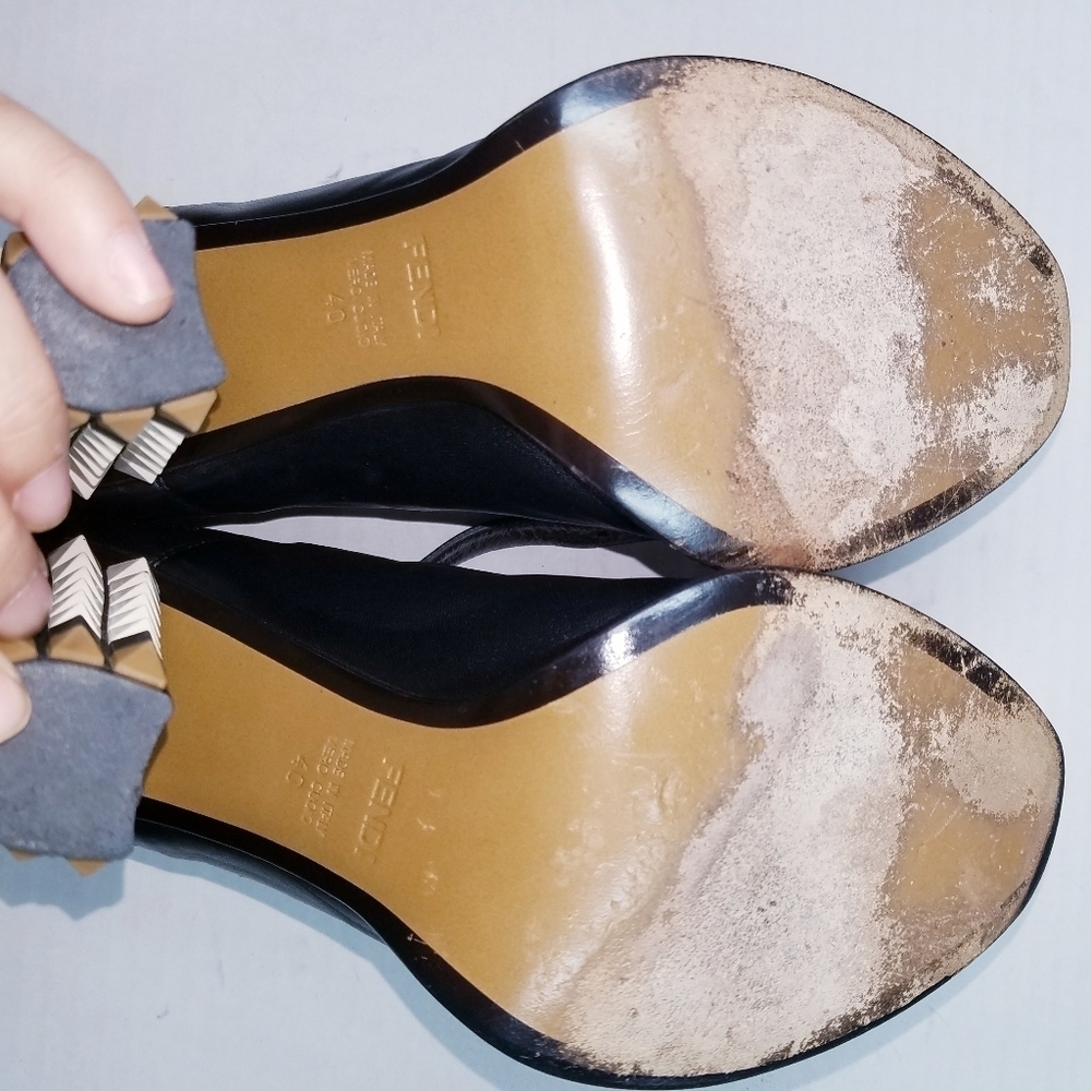 🌸 Fendi | Leather Ankle Boots with Spiked Heel Design, size 40‎ - Picture 6 of 16